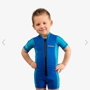 NWT Blue Rashguard with Short Sleeves and Sun Protection ~4T